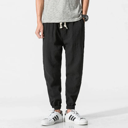 Pantalon homme confortable en coton et lin – léger pour le quotidien
