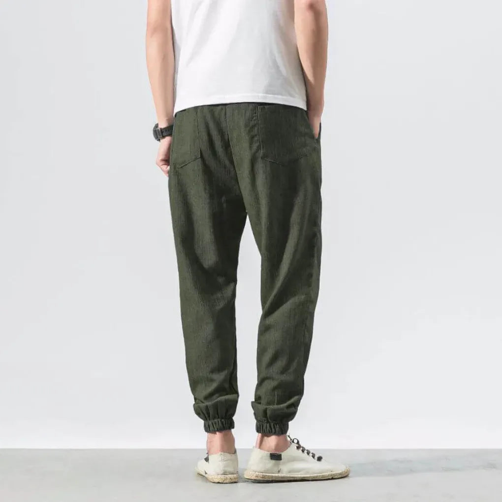 Pantalon homme confortable en coton et lin – léger pour le quotidien