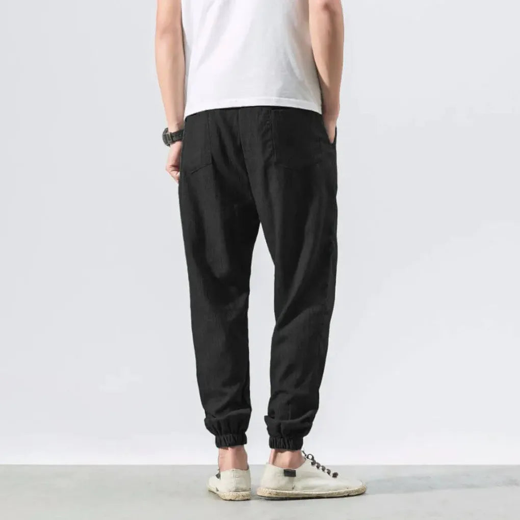 Pantalon homme confortable en coton et lin – léger pour le quotidien