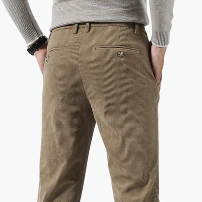 Pantalon homme en velours côtelé, jambe droite, coupe décontractée