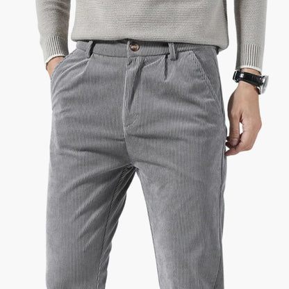 Pantalon homme en velours côtelé, jambe droite, coupe décontractée