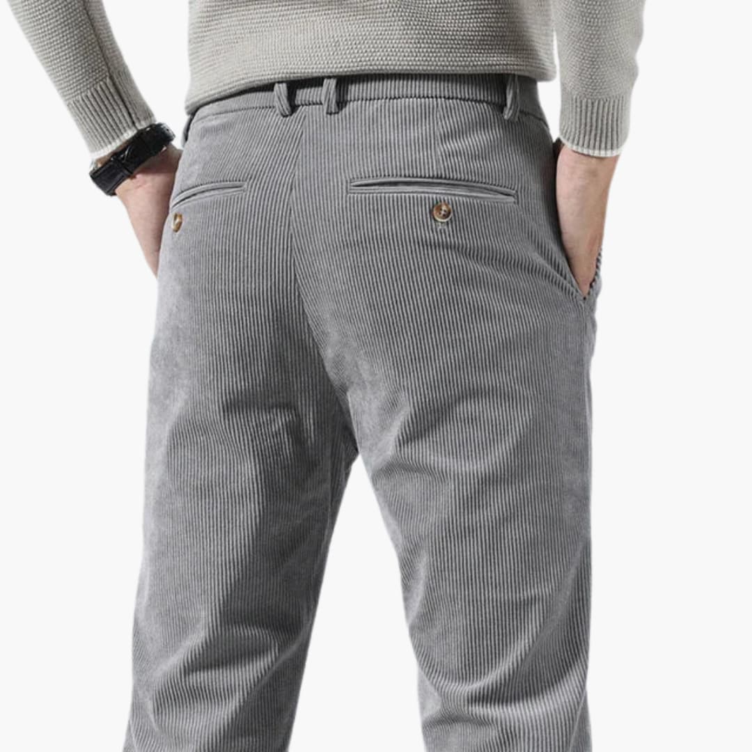 Pantalon homme en velours côtelé, jambe droite, coupe décontractée