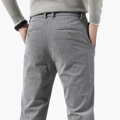 Pantalon homme en velours côtelé, jambe droite, coupe décontractée