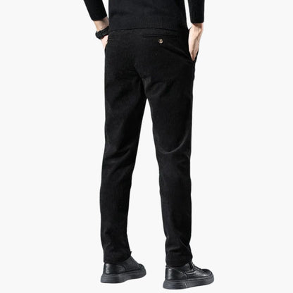 Pantalon homme en velours côtelé, jambe droite, coupe décontractée