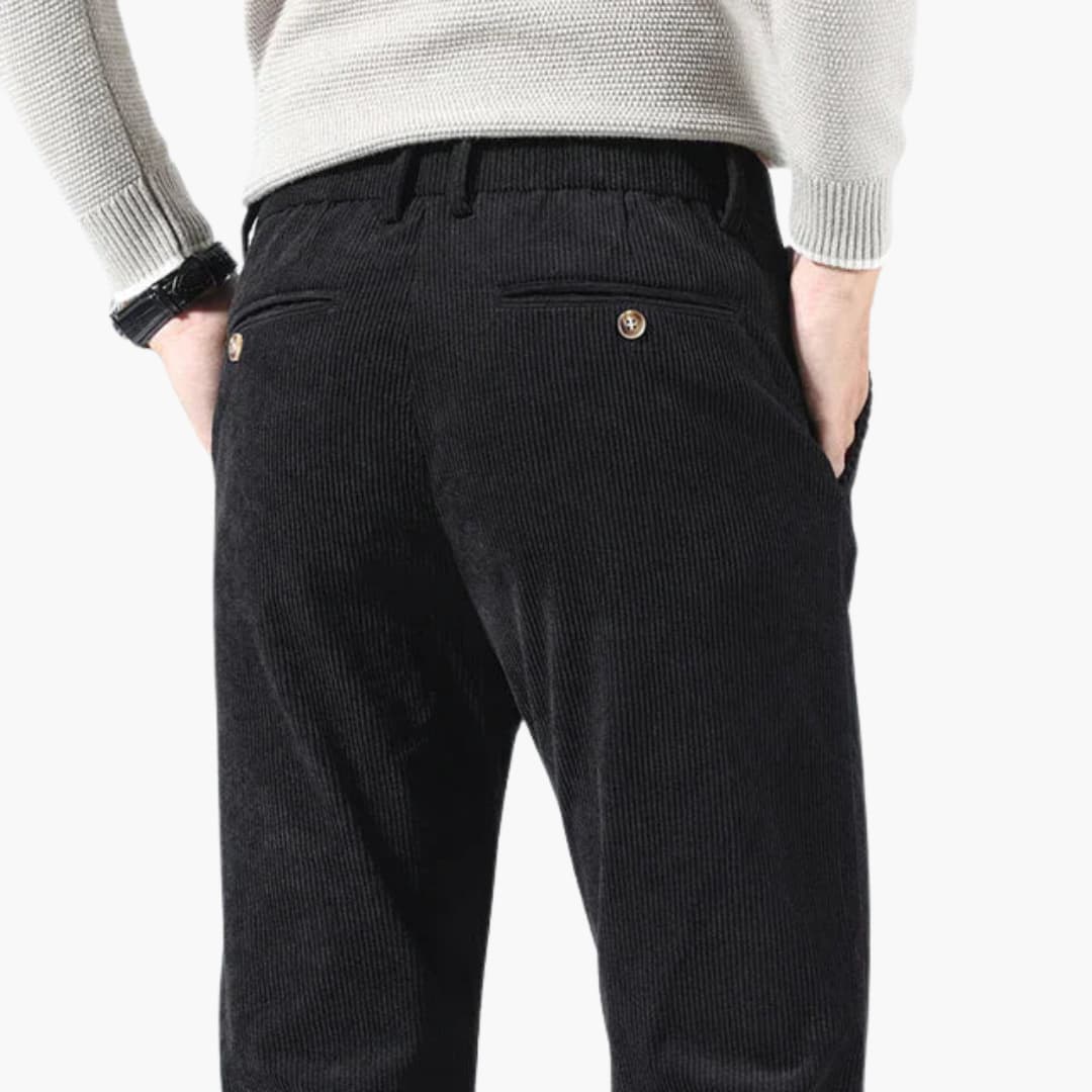 Pantalon homme en velours côtelé, jambe droite, coupe décontractée
