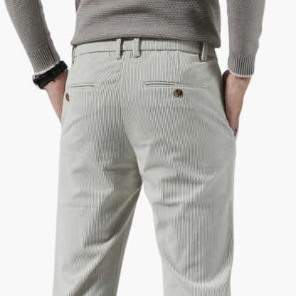 Pantalon homme en velours côtelé, jambe droite, coupe décontractée