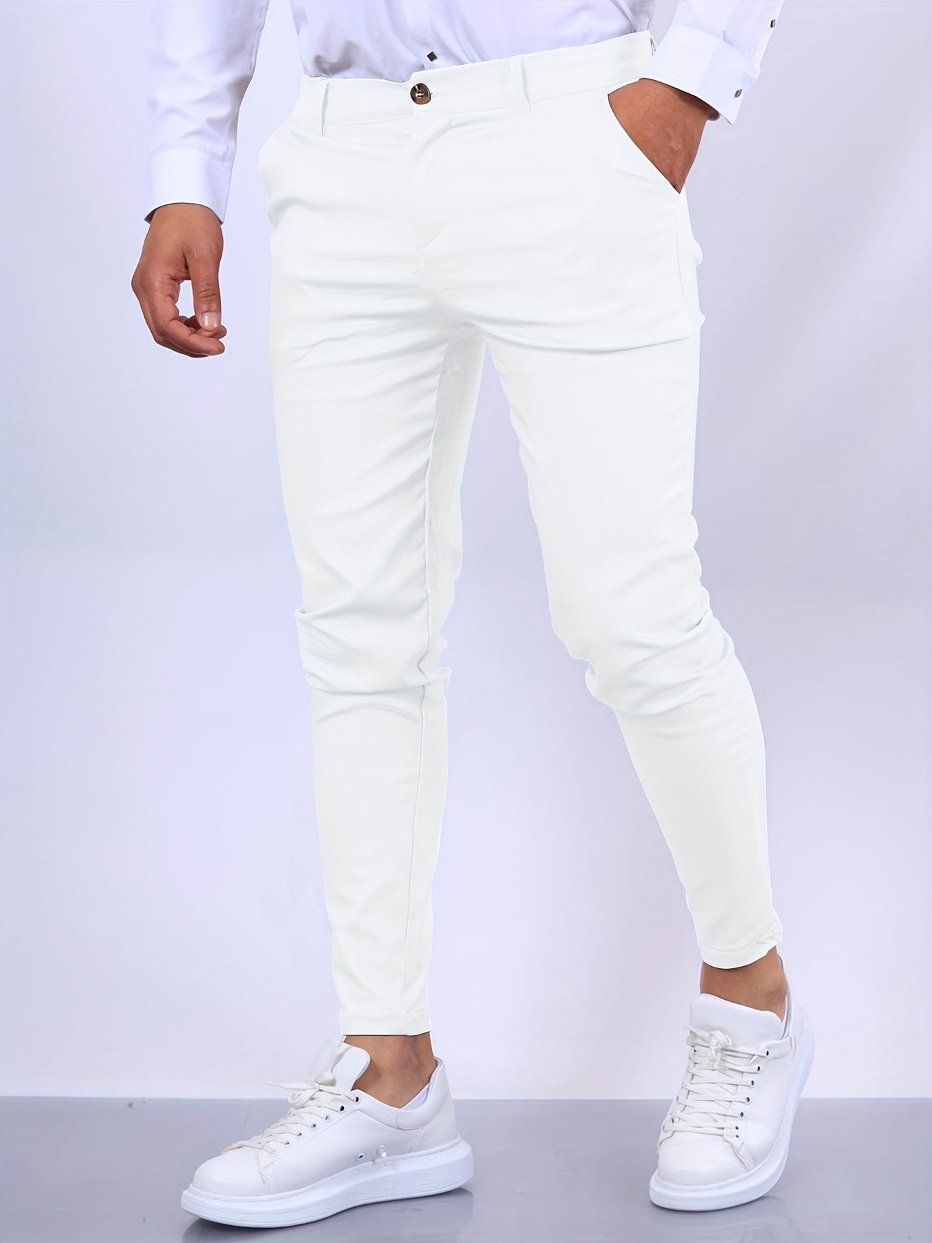 Pantalon homme stretch coupe slim, décontracté et habillé