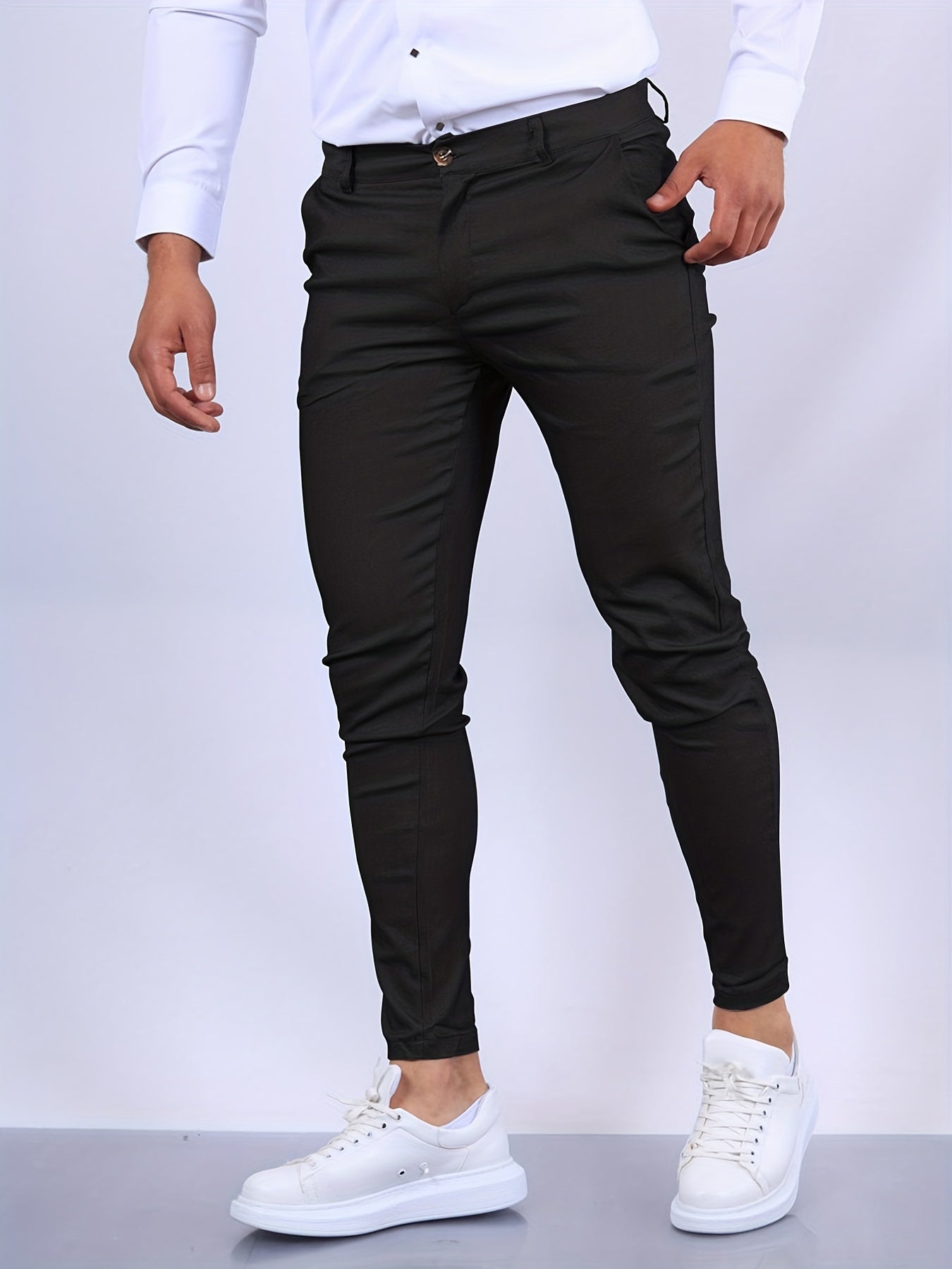 Pantalon homme stretch coupe slim, décontracté et habillé