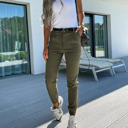 Pantalon jogger taille haute pour femme