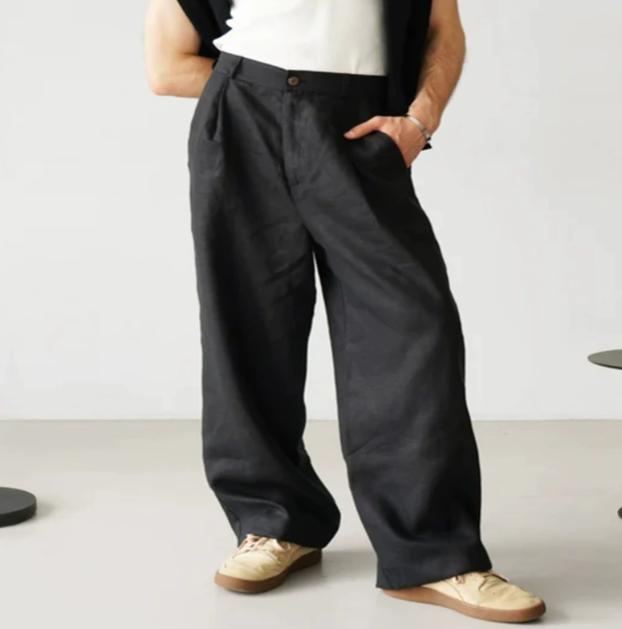 Pantalon long pour homme en coton confortable, coupe décontractée