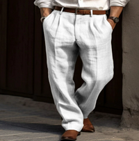 Pantalon plissé à jambes larges pour homme