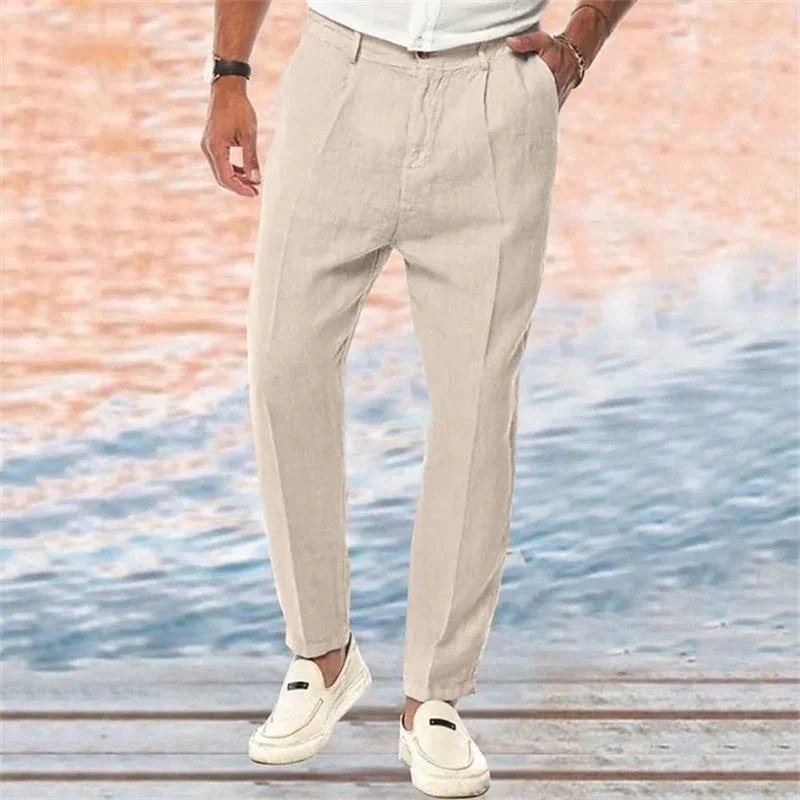 Pantalon plissé fuselé de tous les jours pour homme