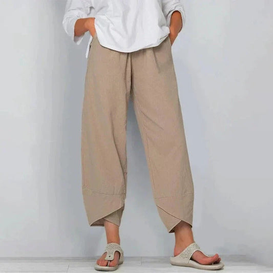 Pantalon raccourci en coton pour femme
