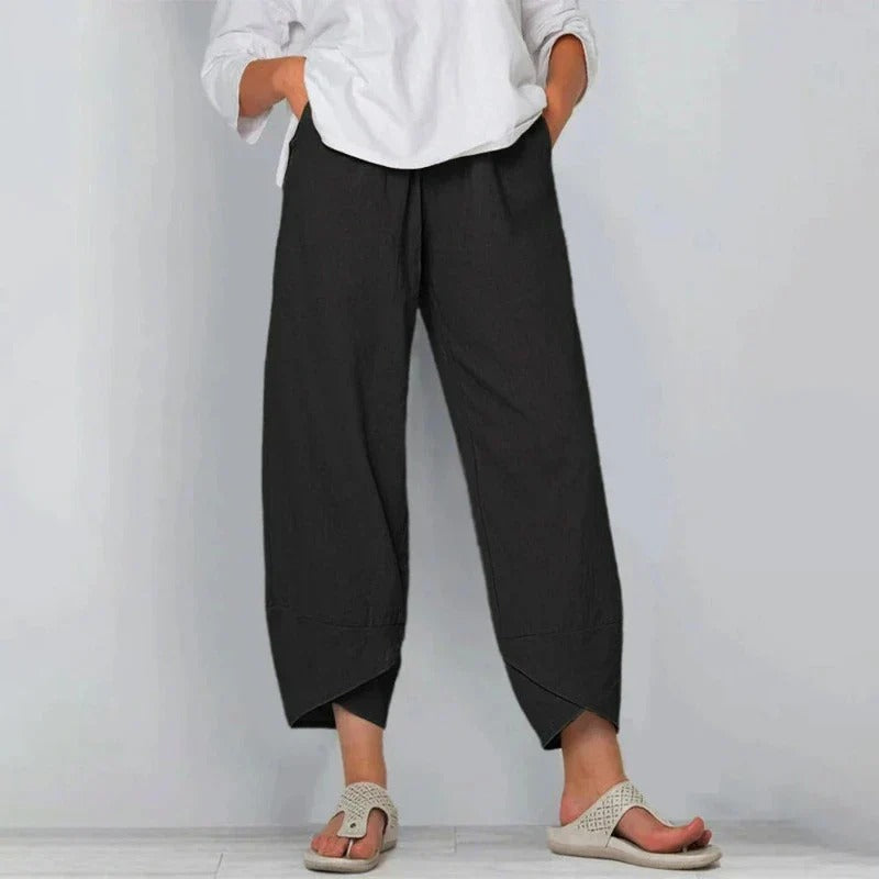 Pantalon raccourci en coton pour femme
