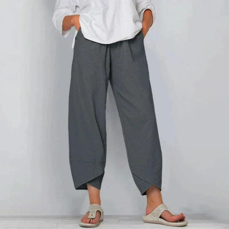 Pantalon raccourci en coton pour femme