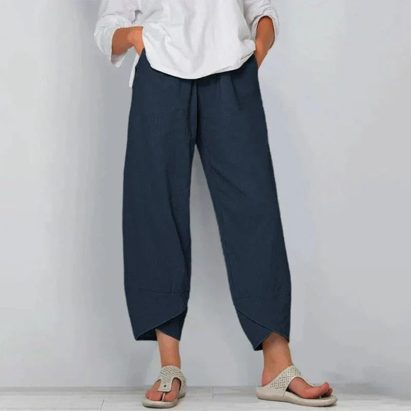 Pantalon raccourci en coton pour femme