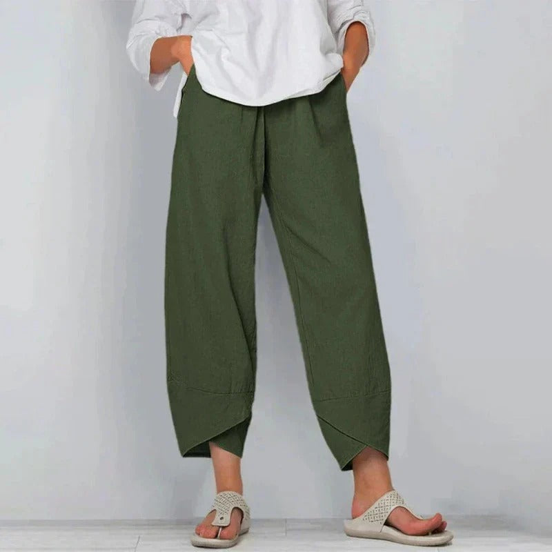 Pantalon raccourci en coton pour femme