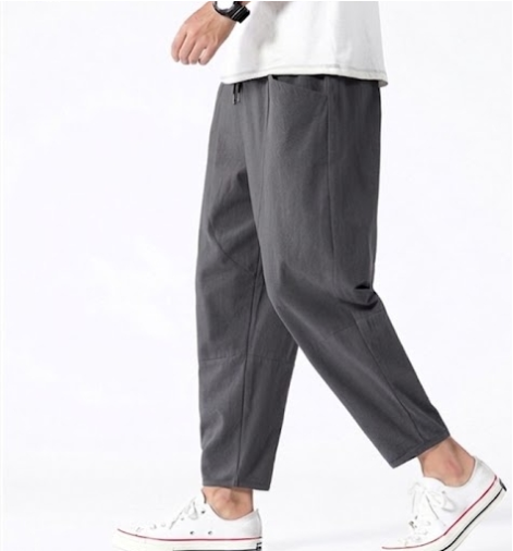 Pantalon raccourci pour homme à cordon de serrage et coupe décontractée