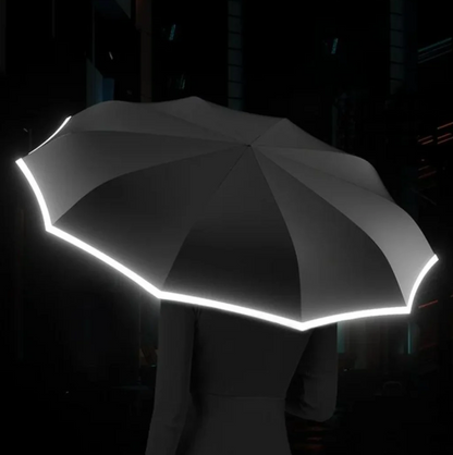 Parapluie anti-tempête avec liseré réfléchissant