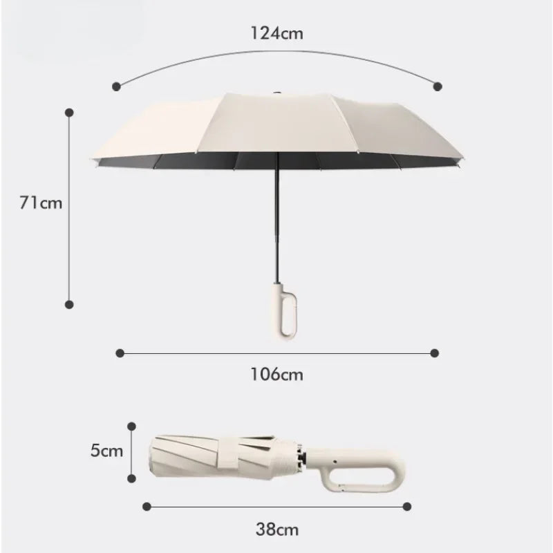 Parapluie double usage anti-UV à ouverture facile