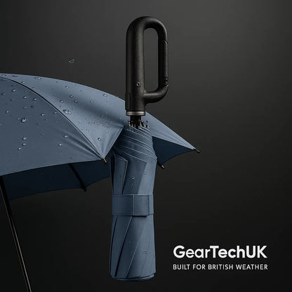 Parapluie pliant automatique résistant au vent avec poignée à grande boucle – compact et durable