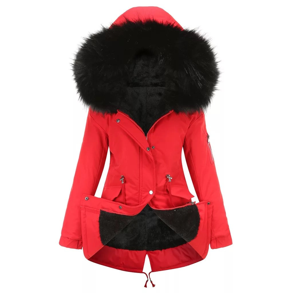 Parka d’hiver élégante avec poches pratiques