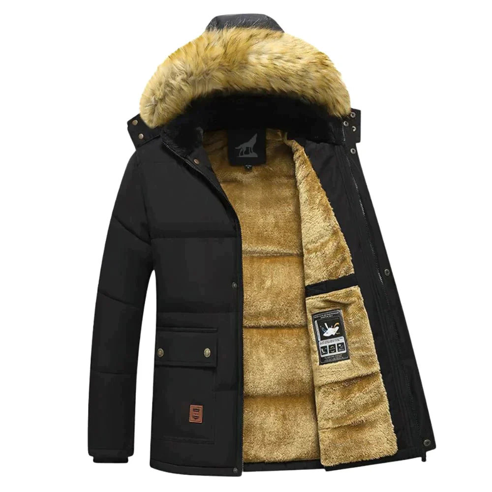 Parka d'hiver homme à capuche amovible