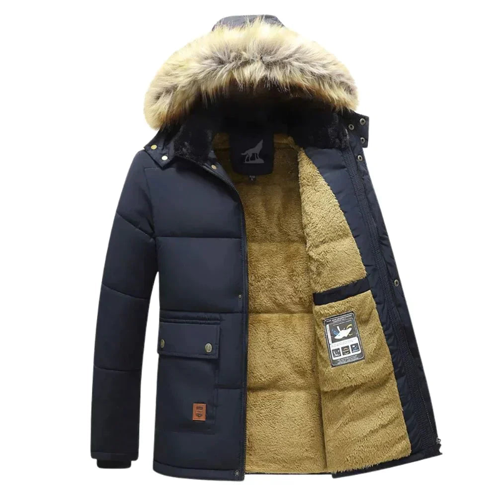 Parka d'hiver homme à capuche amovible