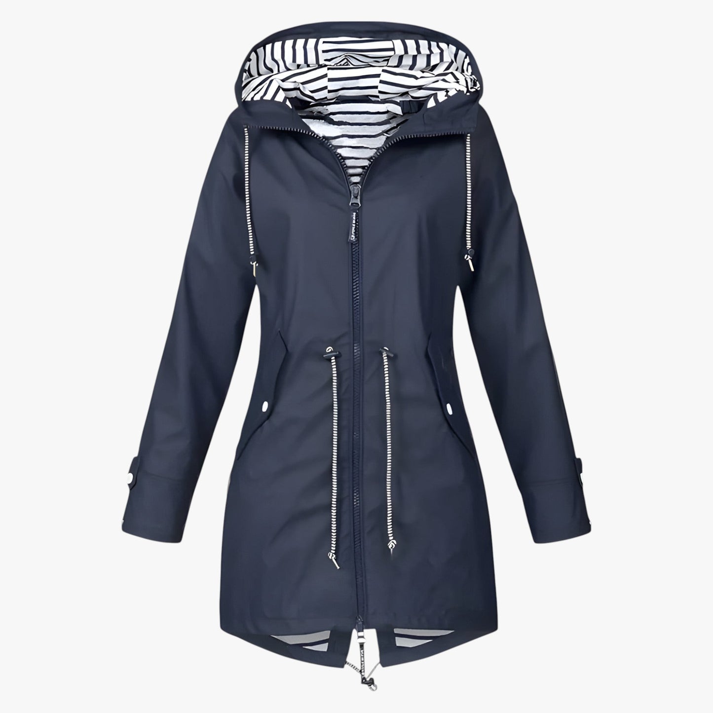 Parka d'hiver imperméable, coupe ajustable, doublure de capuche rayée et isolation thermique
