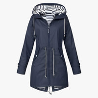 Parka d'hiver imperméable, coupe ajustable, doublure de capuche rayée et isolation thermique