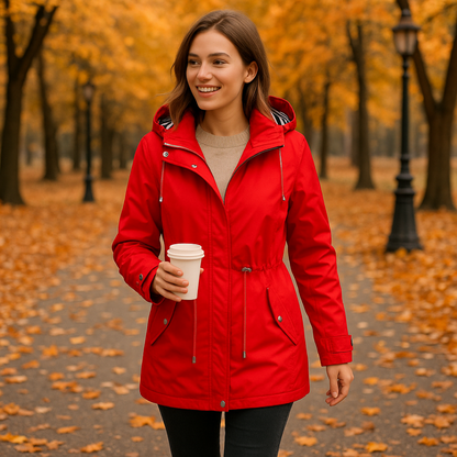 Parka d'hiver imperméable, coupe ajustable, doublure de capuche rayée et isolation thermique