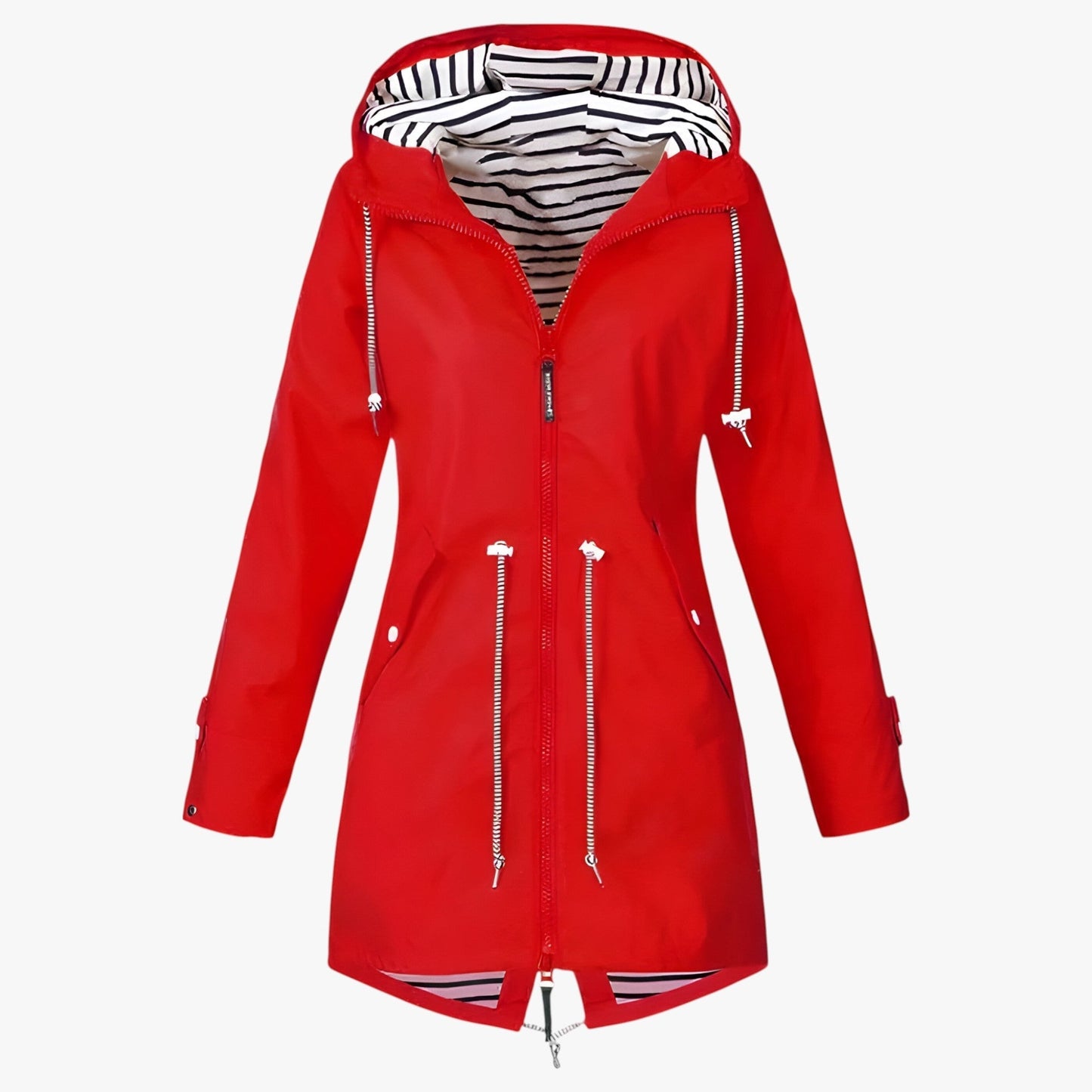 Parka d'hiver imperméable, coupe ajustable, doublure de capuche rayée et isolation thermique