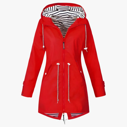 Parka d'hiver imperméable, coupe ajustable, doublure de capuche rayée et isolation thermique