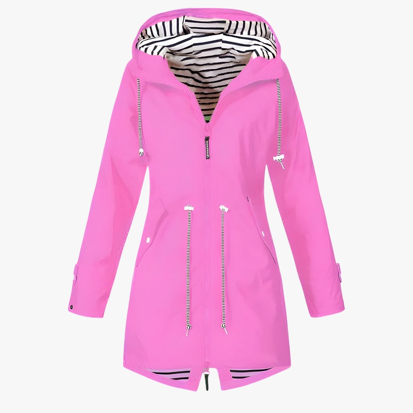 Parka d'hiver imperméable, coupe ajustable, doublure de capuche rayée et isolation thermique