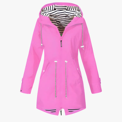Parka d'hiver imperméable, coupe ajustable, doublure de capuche rayée et isolation thermique