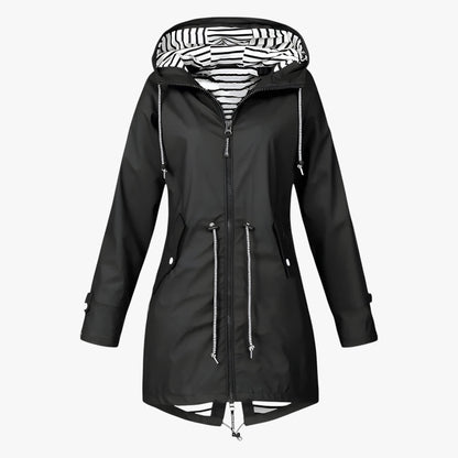 Parka d'hiver imperméable, coupe ajustable, doublure de capuche rayée et isolation thermique
