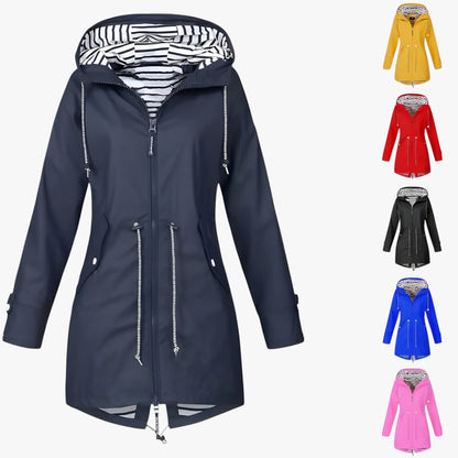 Parka d'hiver imperméable, coupe ajustable, doublure de capuche rayée et isolation thermique