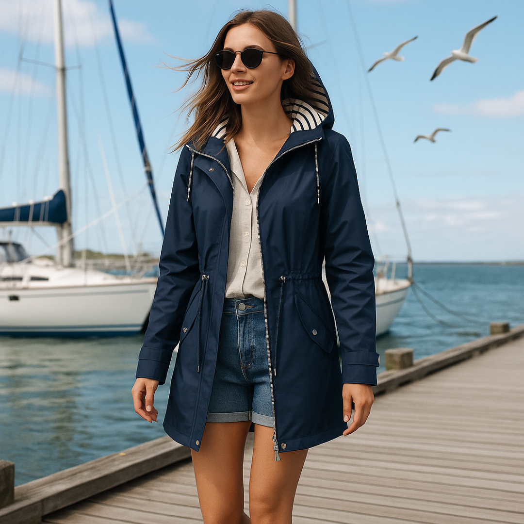 Parka d'hiver imperméable, coupe ajustable, doublure de capuche rayée et isolation thermique