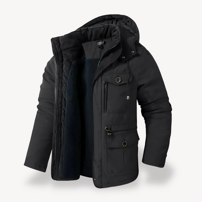 Parka d’hiver imperméable pour homme avec capuche doublée