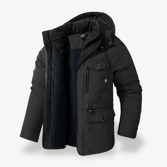 Parka d’hiver imperméable pour homme avec capuche doublée
