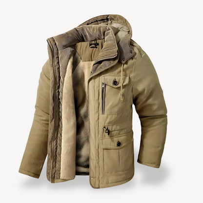 Parka d’hiver imperméable pour homme avec capuche doublée