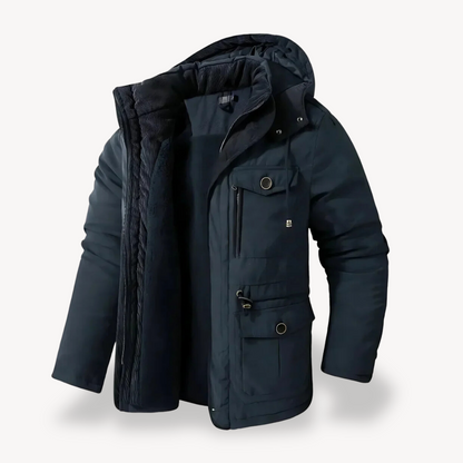Parka d’hiver imperméable pour homme avec capuche doublée