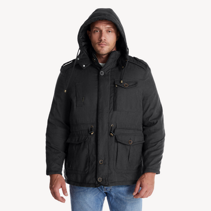 Parka d’hiver imperméable pour homme avec capuche doublée