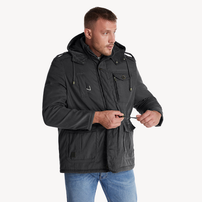 Parka d’hiver imperméable pour homme avec capuche doublée