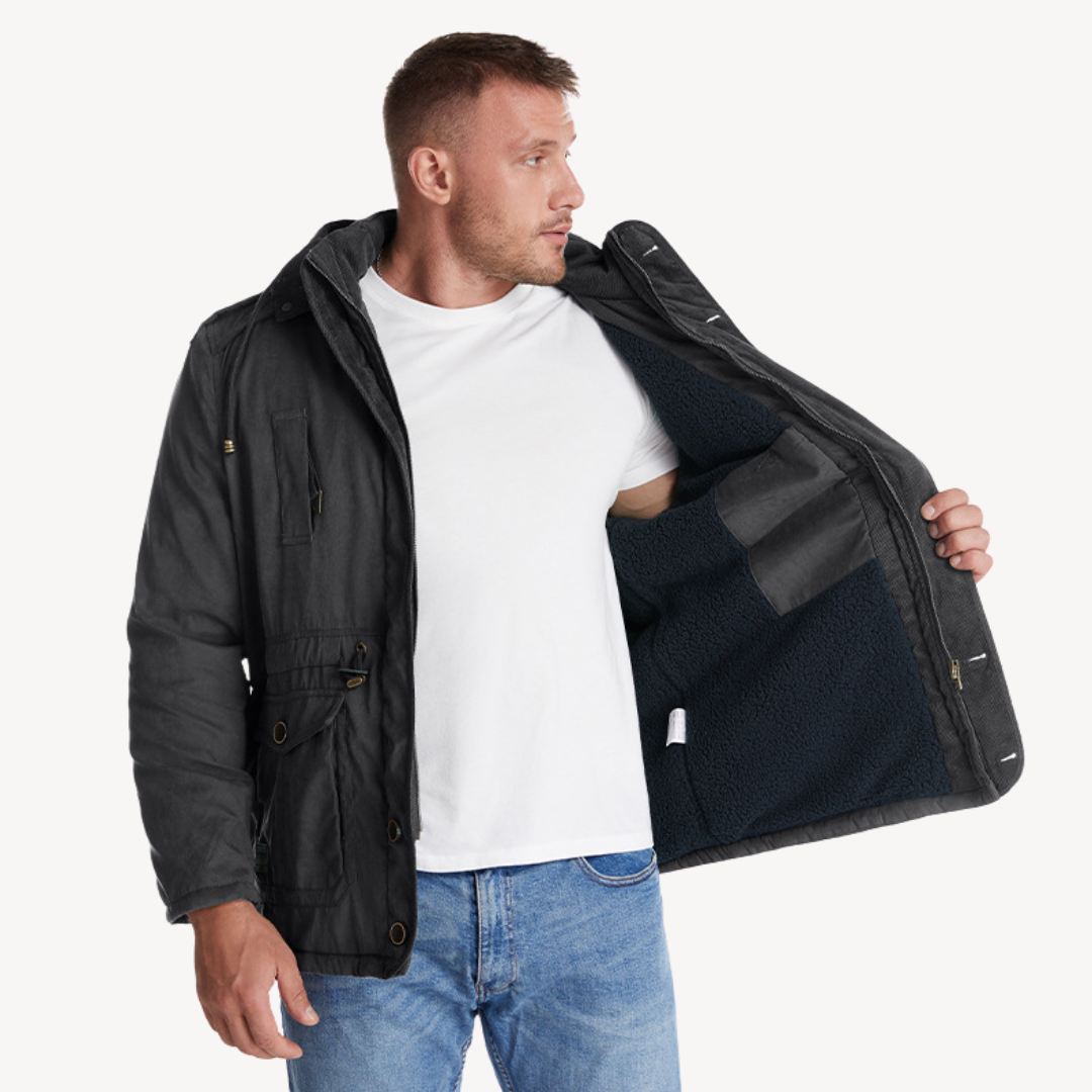 Parka d’hiver imperméable pour homme avec capuche doublée