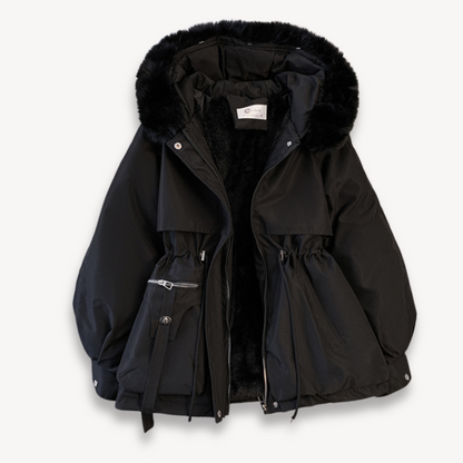 Parka d'hiver pour femme avec capuche amovible