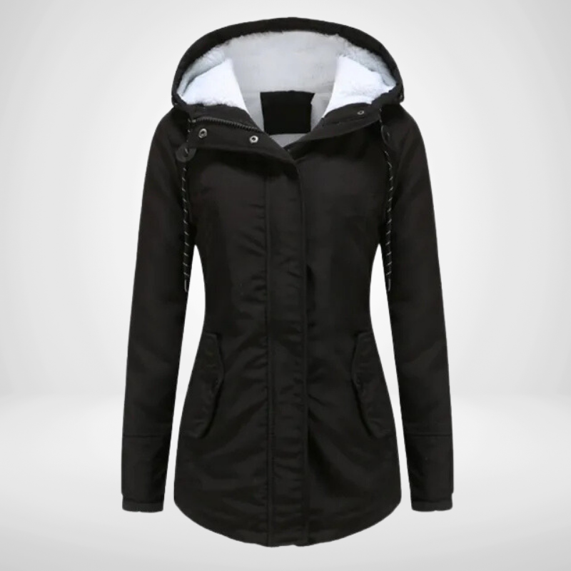 Parka femme à capuche doublée en polaire