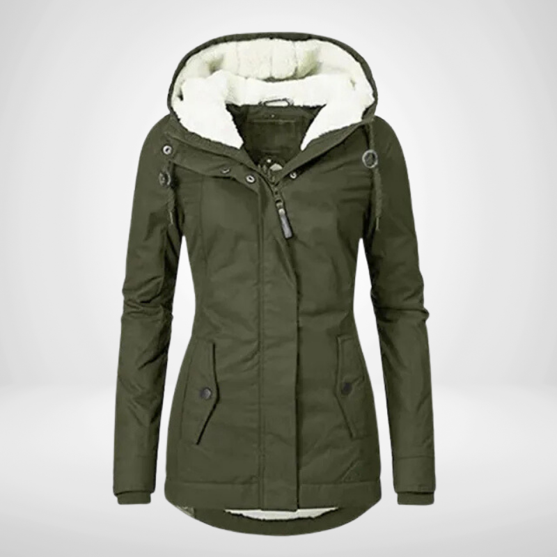 Parka femme à capuche doublée en polaire