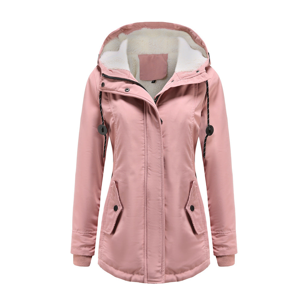 Parka femme à capuche doublée en polaire