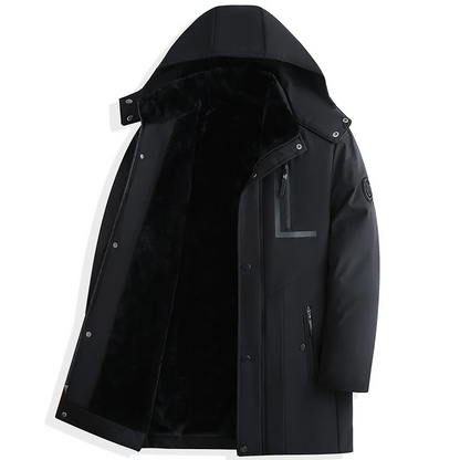 Parka homme chaude à capuche amovible - hiver